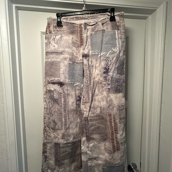 Pants - Patchwork Wide-Leg Pants